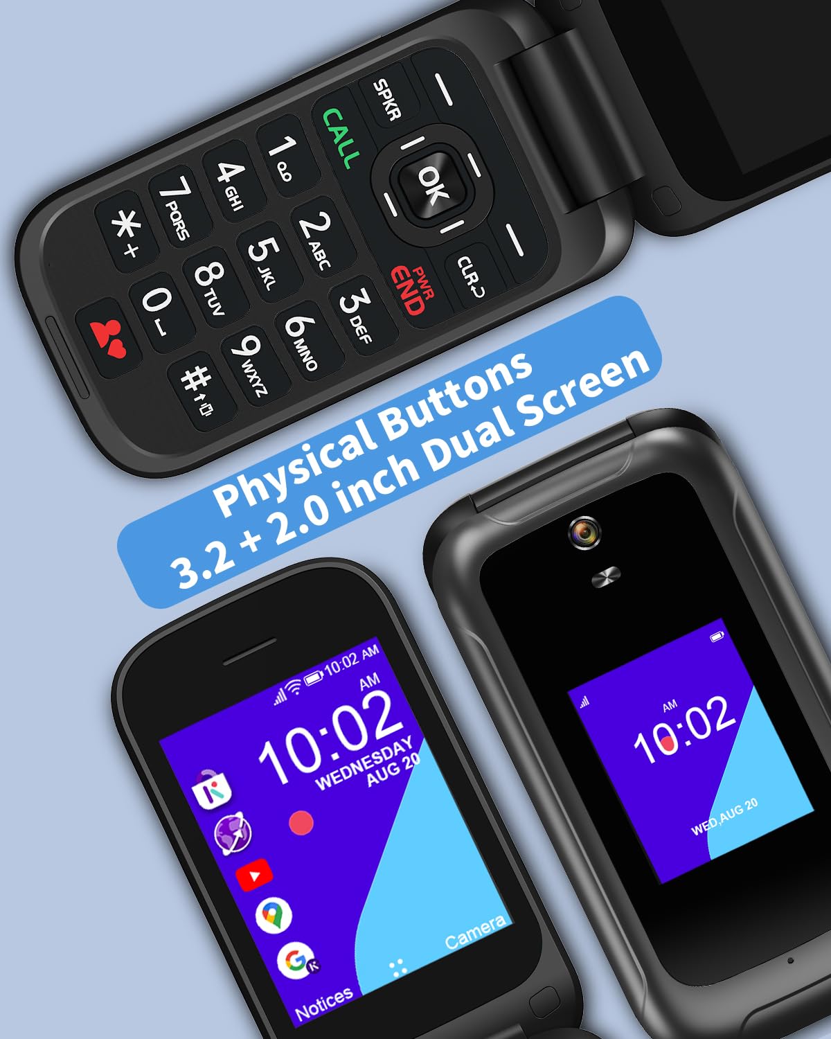 2.8" Dual Screen 4G LTE Flip Phone J246