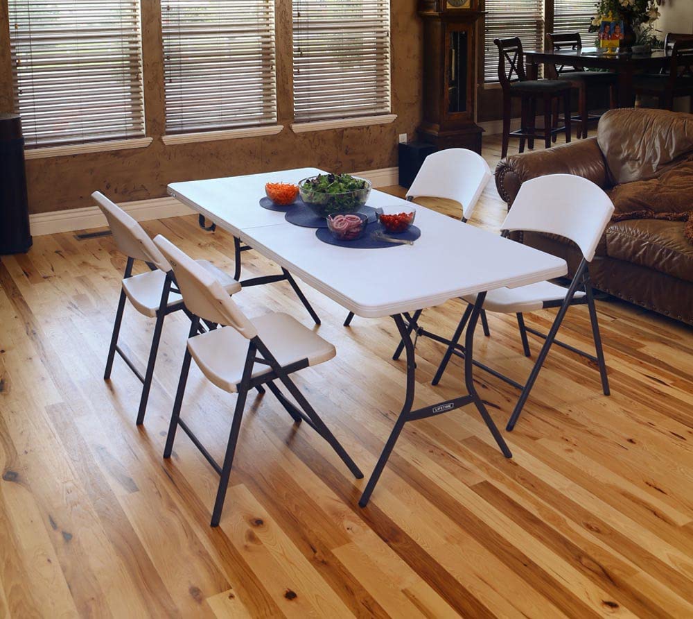 6 Feet White Granite Folding Table V25777
