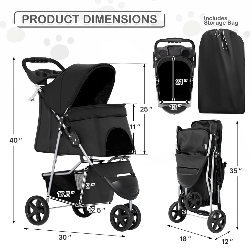 Black Pet Stroller M36885