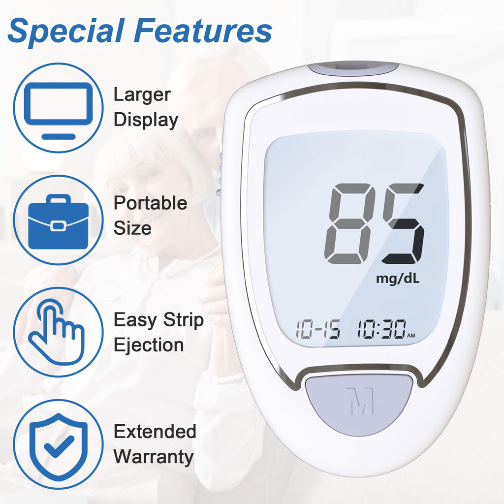 Blood Sugar Testing Kit with 100 Strips & 100 Lancets J46614