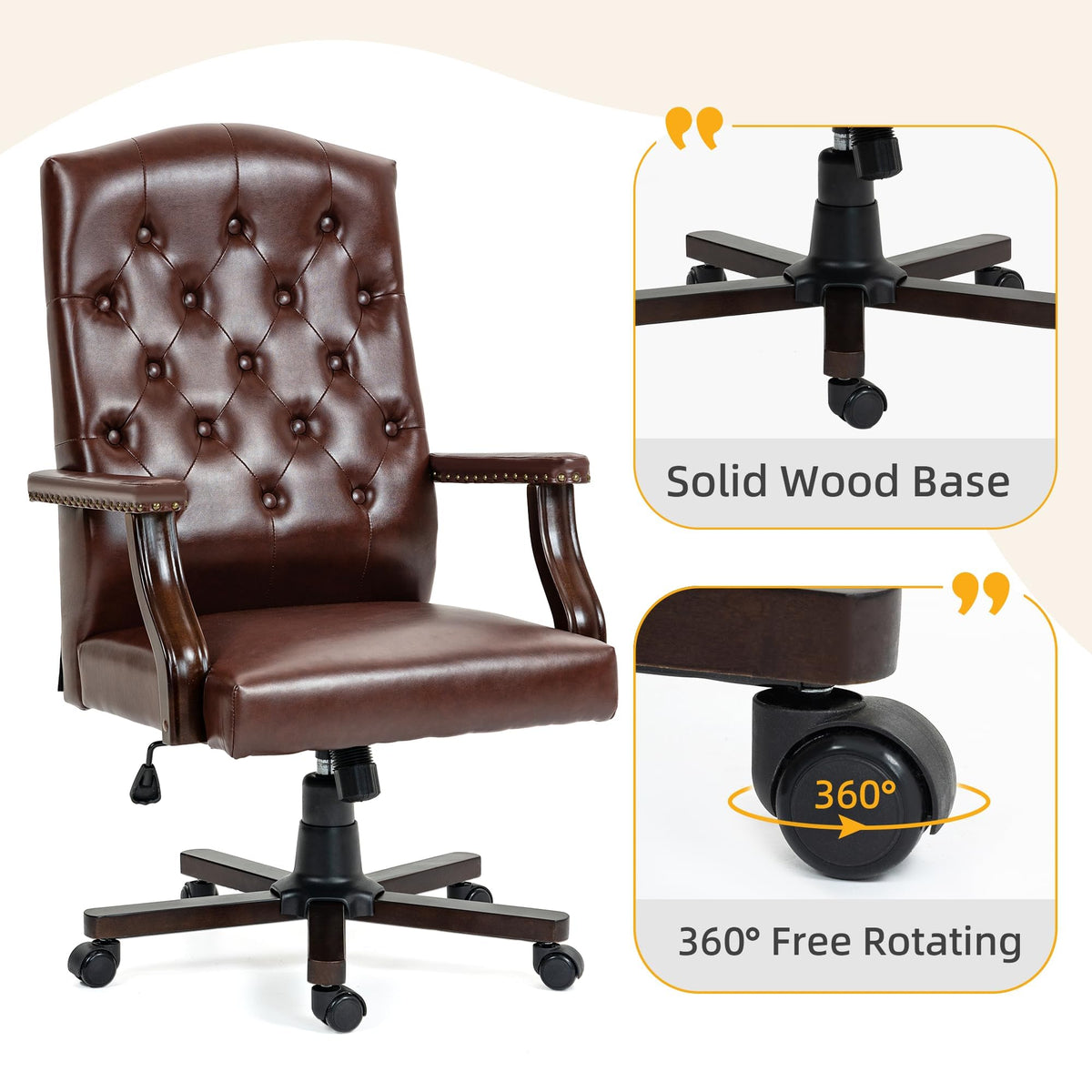 Brown Faux Leather High Back Executive Office Chair O620541