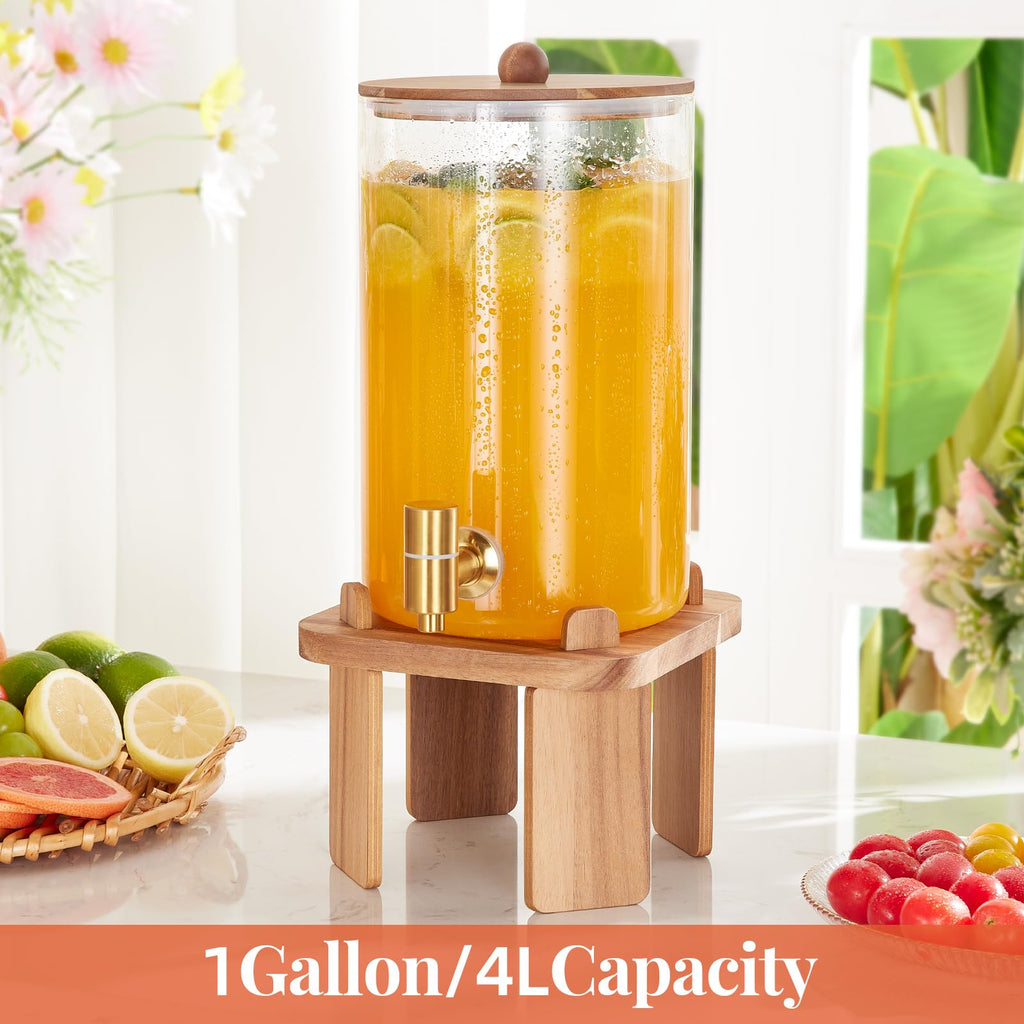 Glass Drink Dispenser with Stand P127378