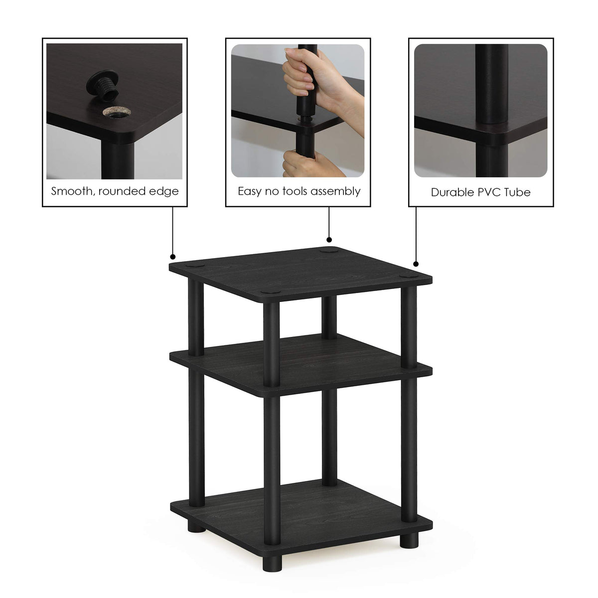 3-Tier Square Side Table F8612