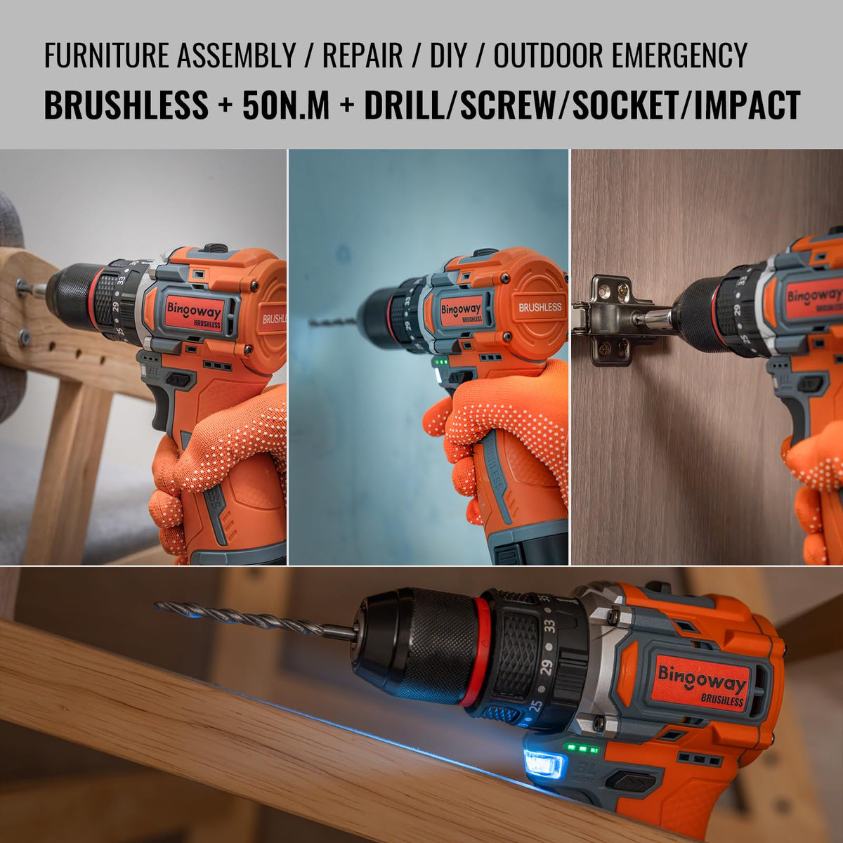 16.8V Brushless Cordless Drill Set with 2 Batteries W63967
