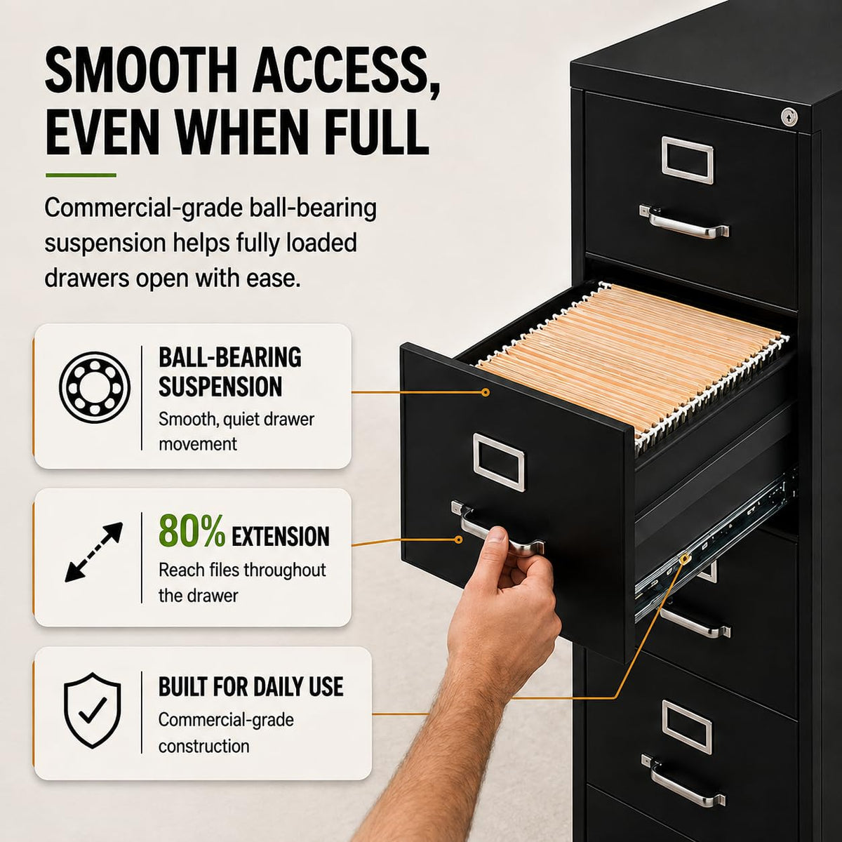 4 Drawer Metal Vertical Filing Cabinet H5682