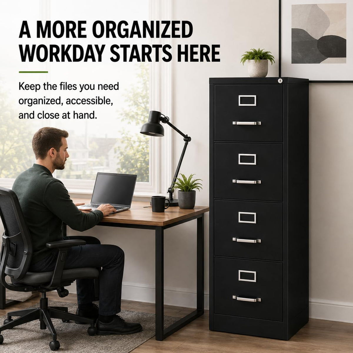 4 Drawer Metal Vertical Filing Cabinet H5682
