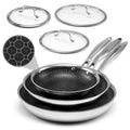 Nonstick Stainless Steel Frying Pans with Lid F115409