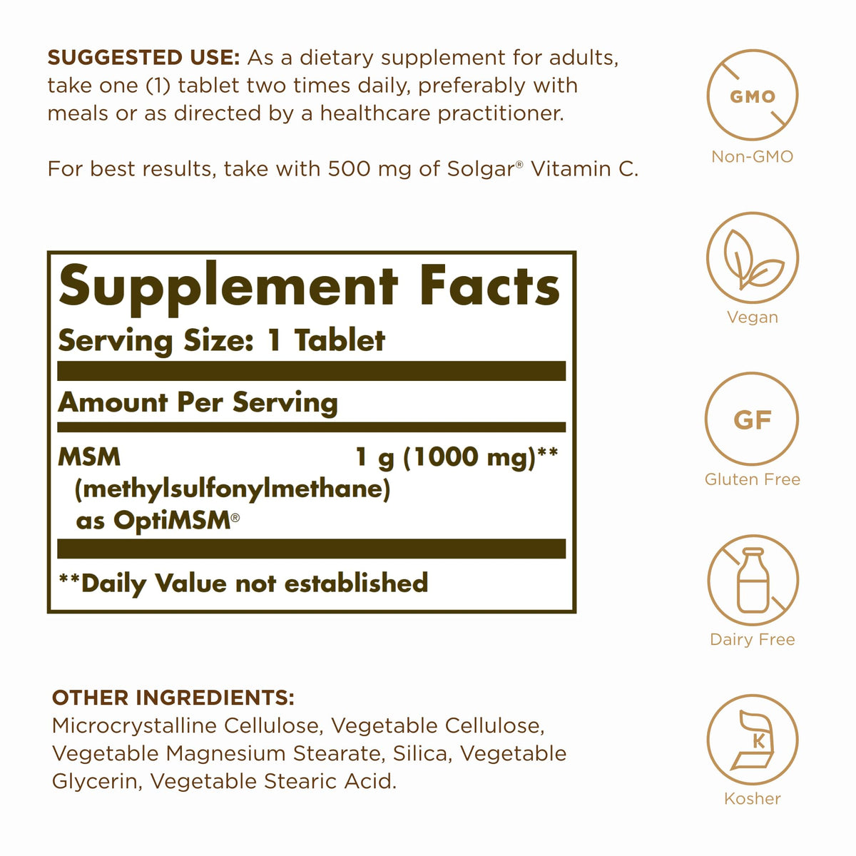 MSM 1000 mg Tablets Pack of 2 V293