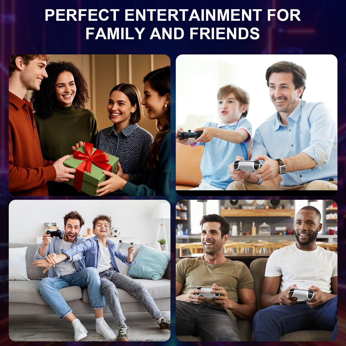 4K HDMI Retro Gaming Console with 64GB TF Card and 2.4G Wireless Controllers W15892