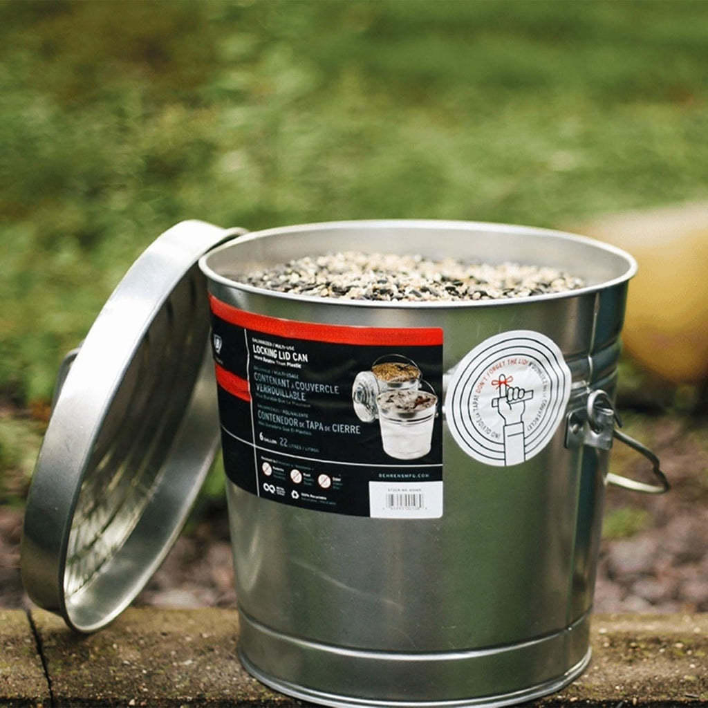 Galvanized Steel Locking Lid Storage Can 6-Gallon N97954