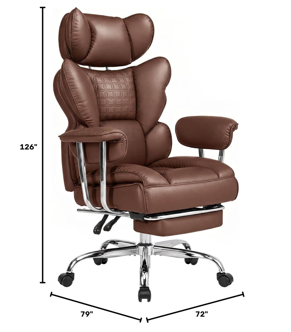Big and Tall Home Office Desk Chair with Footrest K8842