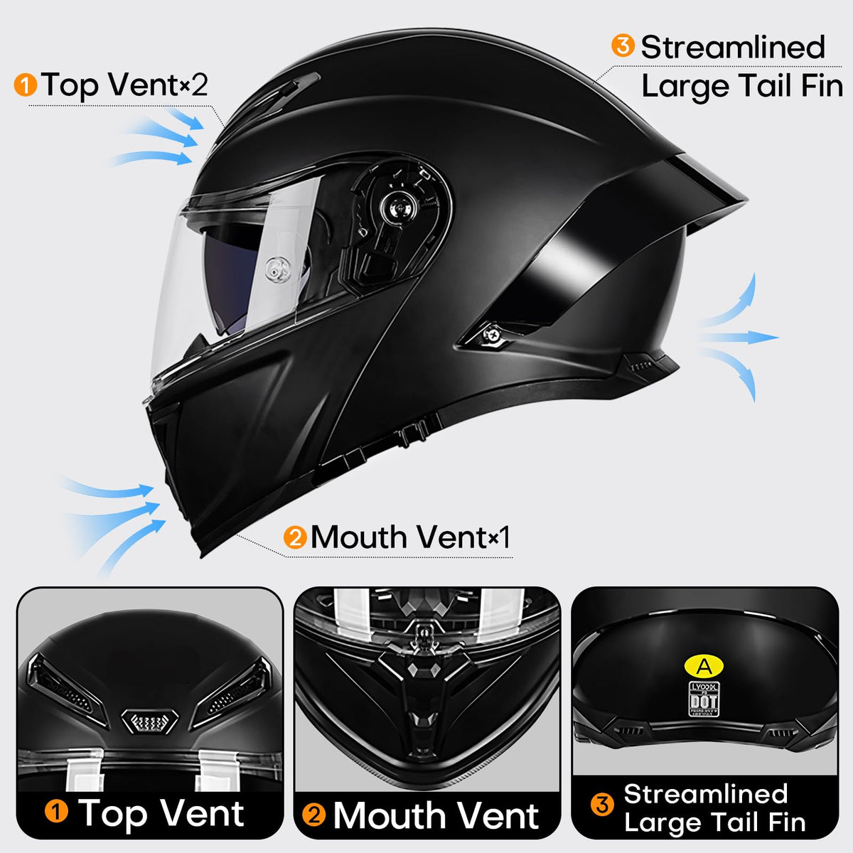 Bluetooth Modular Motorcycle Helmet K6503