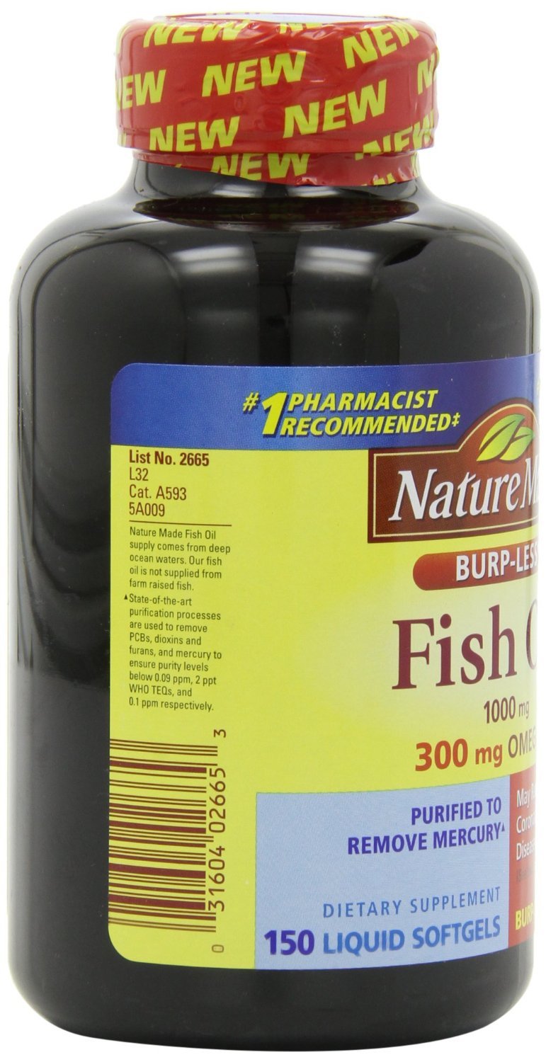 Fish Oil 1000 Mg 300 mg Omega-3 150 Liquid Softgels Pack of 3 B23607