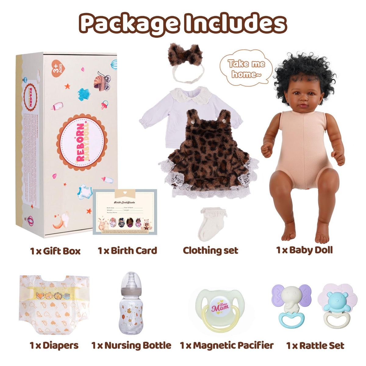 20 Inch Lifelike Baby Dolls with Accessories D135