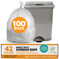42-Gallon 3 Mil Clear 100-Count Contractor Bags N163