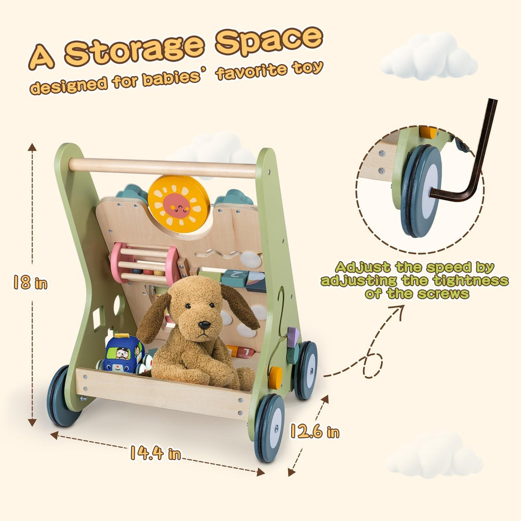 Wooden Baby Walker with Wheels B142742