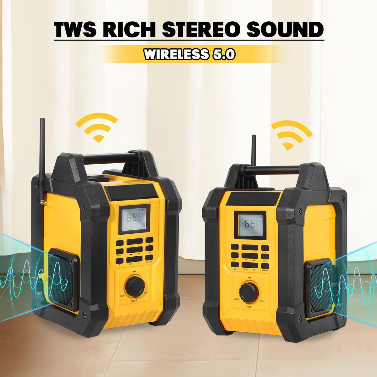 Portable Waterproof AM/FM Jobsite Radio Speaker C3072