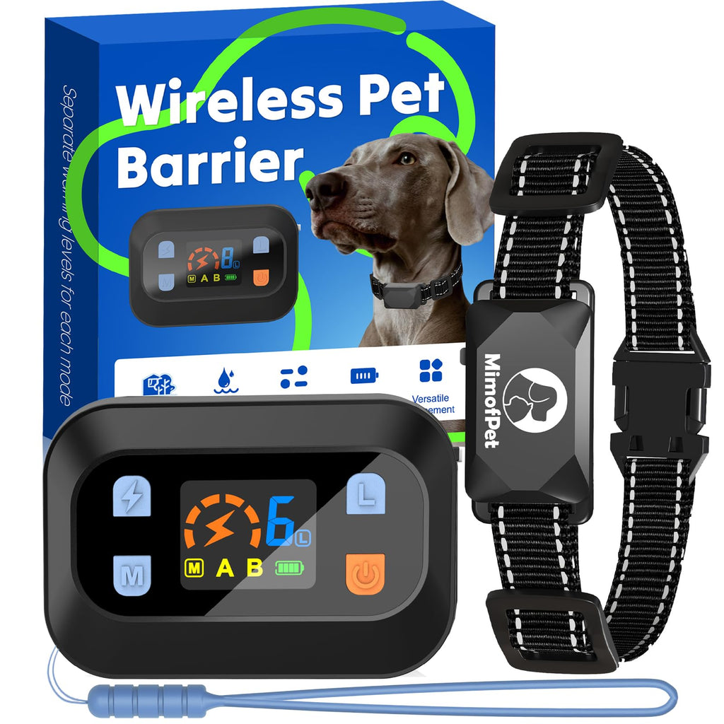 Wireless Pet Barrier Waterproof Adjustable Range 16.4 ft Rechargeable A75751