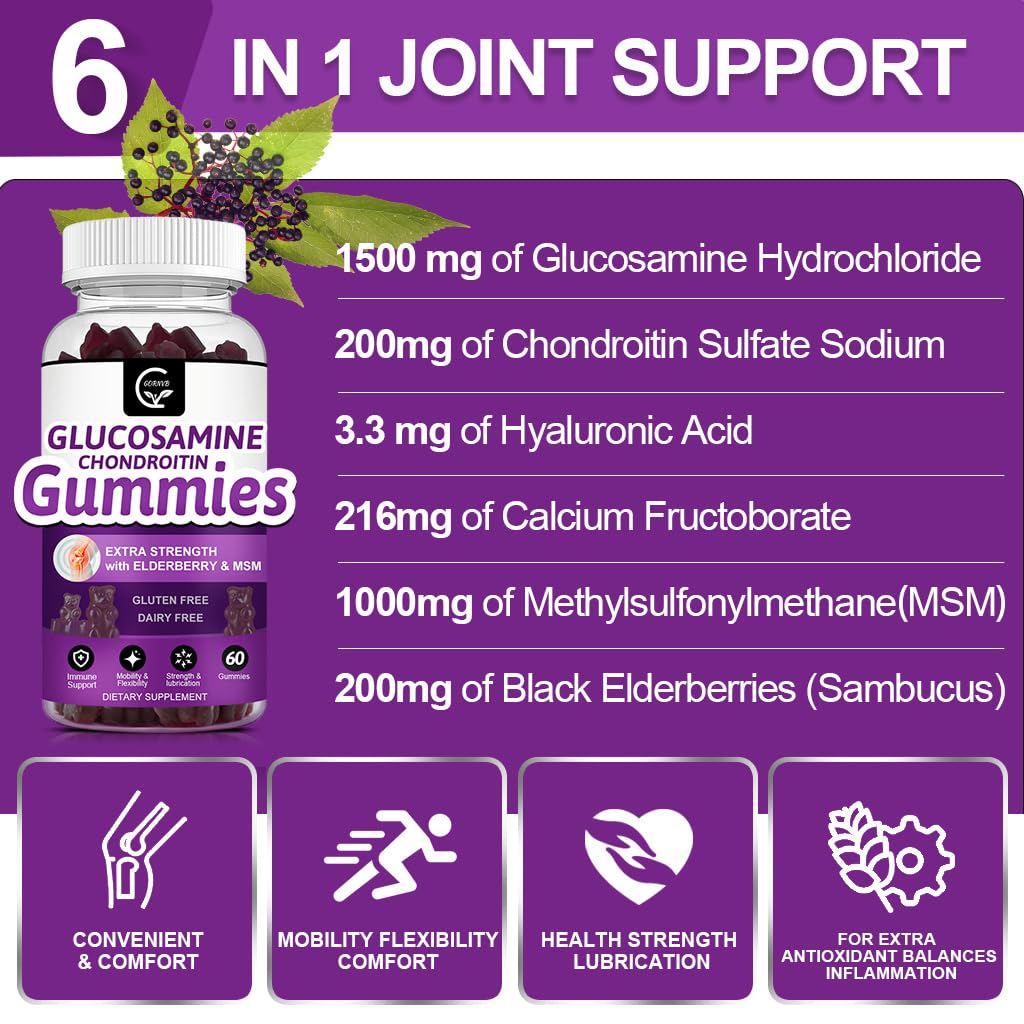 Glucosamine Chondroitin Gummies with MSM & Elderberry 2 Pack S75363