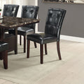 Black Faux Leather Tufting Parson Chairs Set of 2 I225