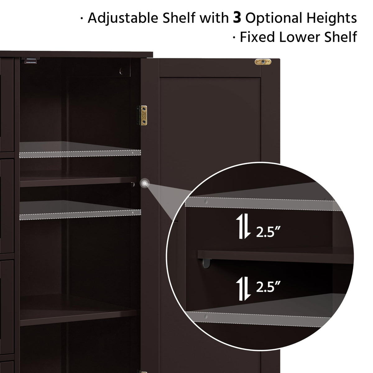 Espresso 4 Drawer Bathroom Storage Cabinet V88936