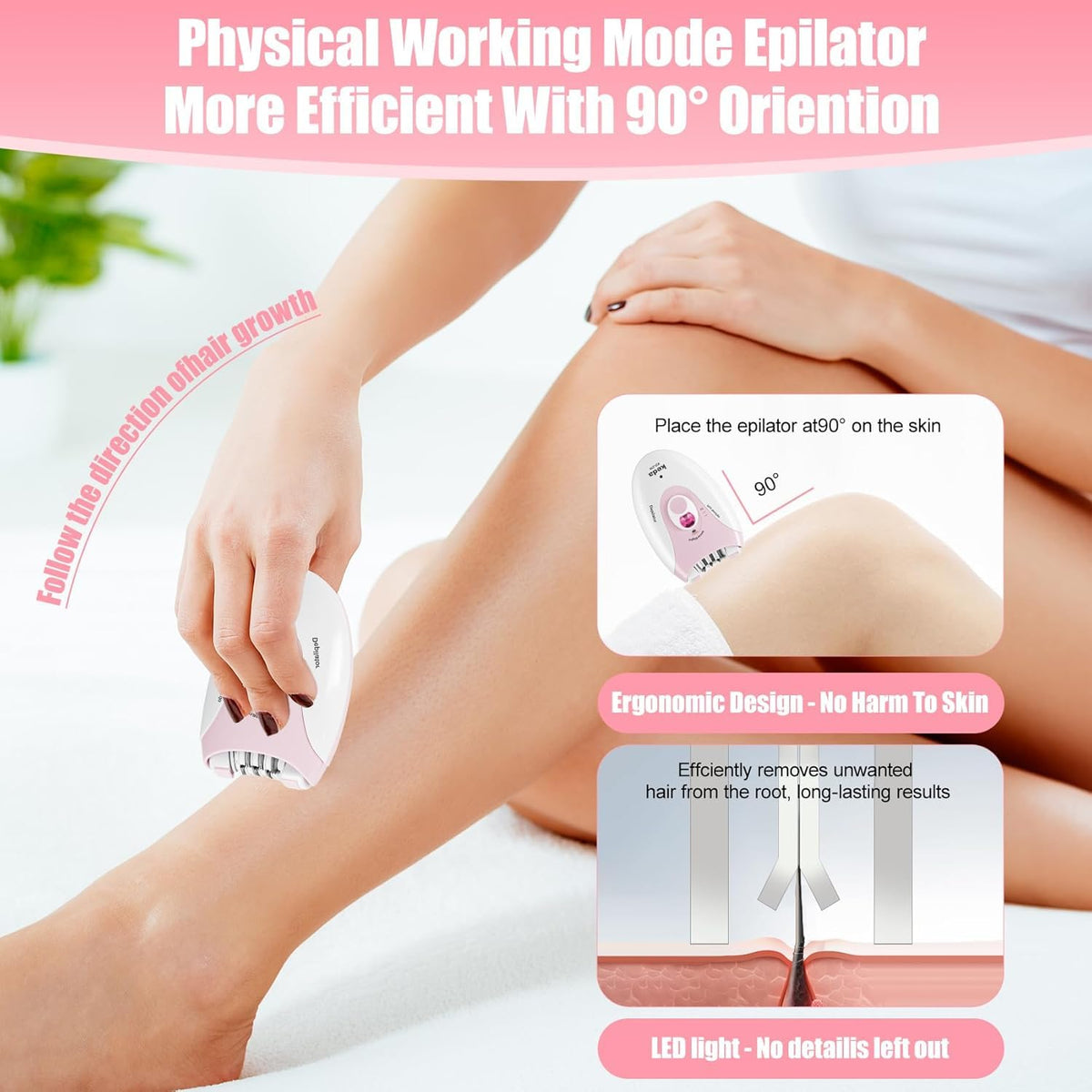 Rechargeable Epilator with LED Light O67472