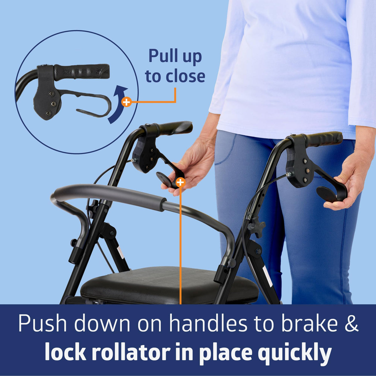 Burgundy Aluminum Rollator Walker with 8” Wheels and Padded Seat Z829437