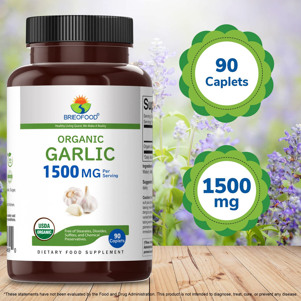 Organic Garlic 1500mg 90 Vegetarian Tablets A461