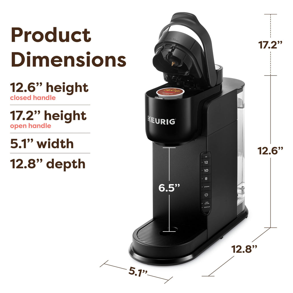 Single Serve K-Cup Pod Coffee Maker, 3 Brew Sizes, Black O126900