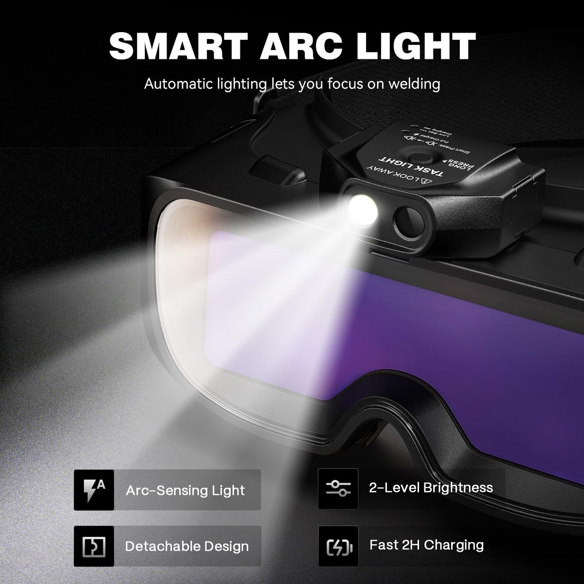 Auto-Darkening Welding Goggles Kit with LED Light I266197