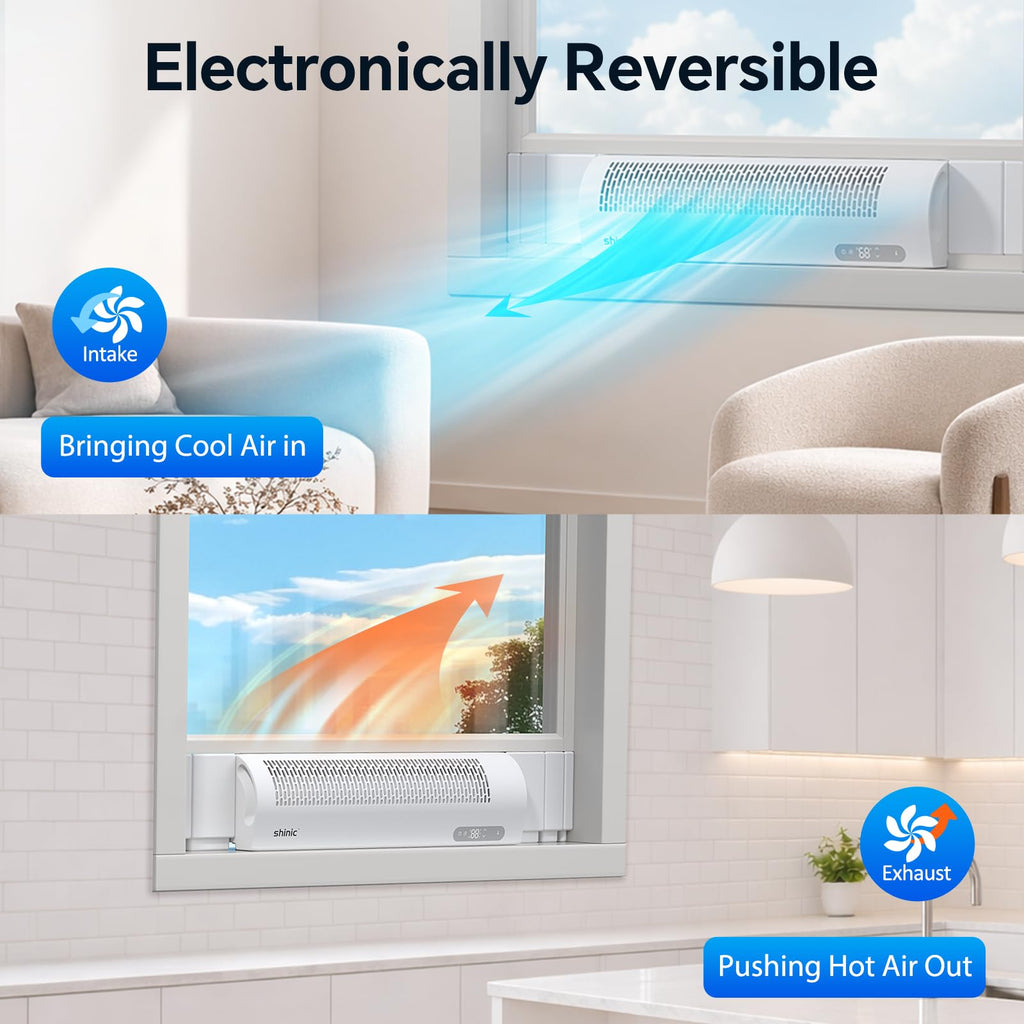 White Reversible Airflow Window Fan with Remote X943481