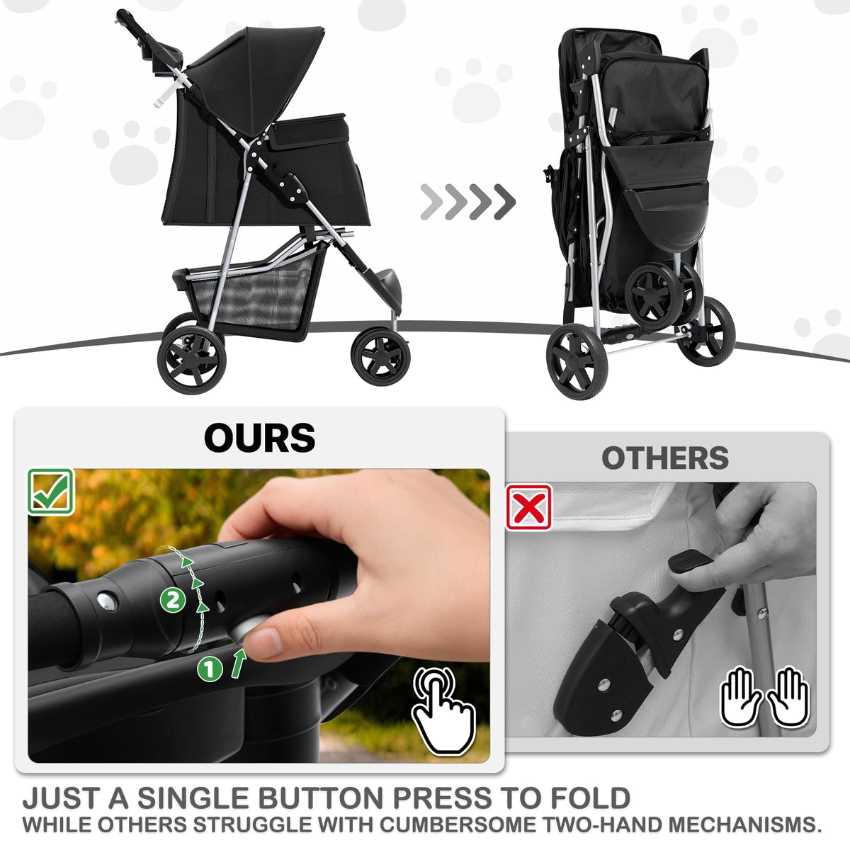 Black Pet Stroller M36885
