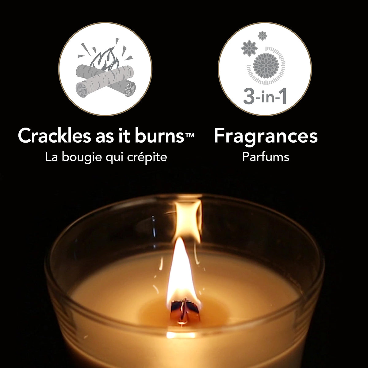 Scented Trilogy Candle with Crackling Wick R502