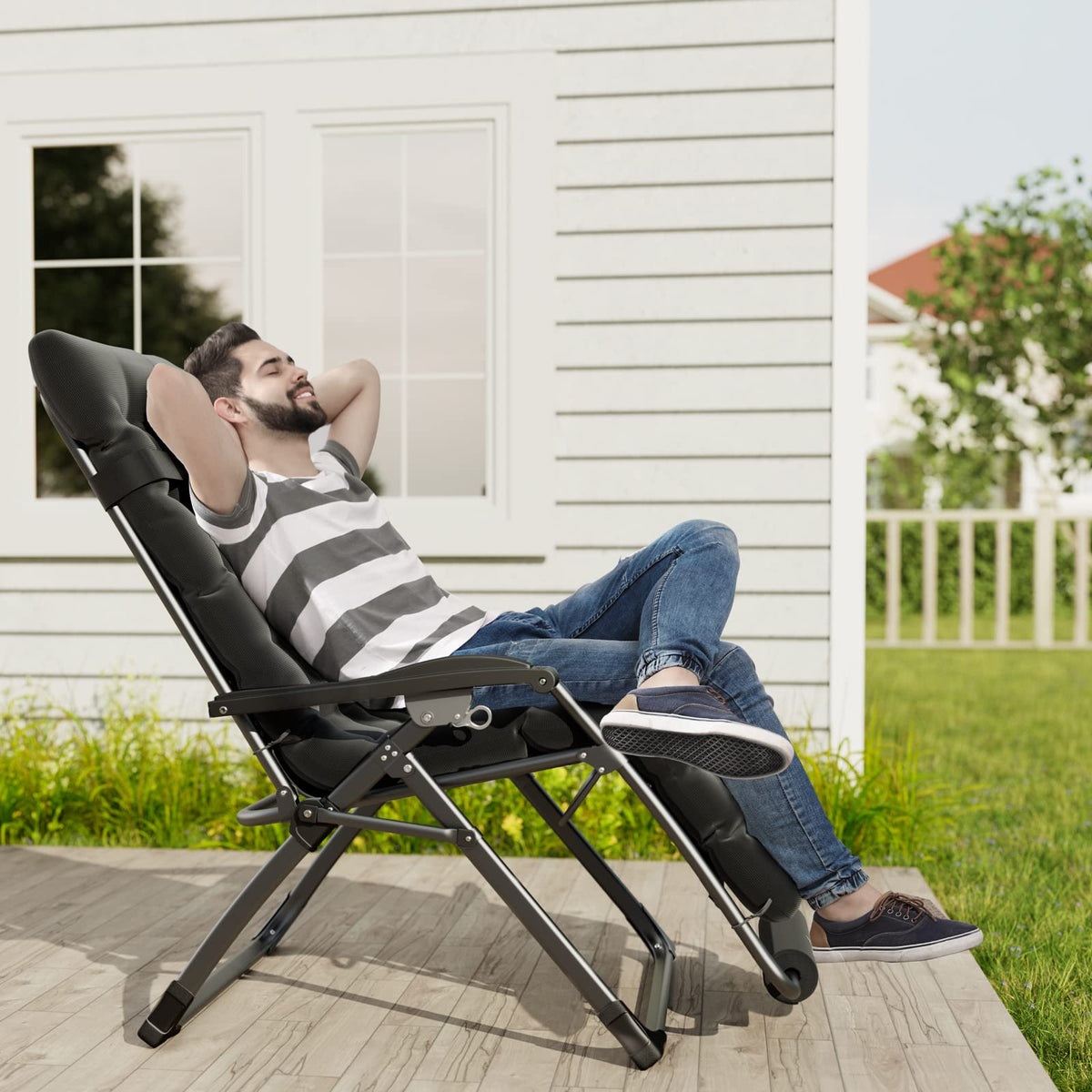 Oversized Zero Gravity Reclining Chair with Cushion E982