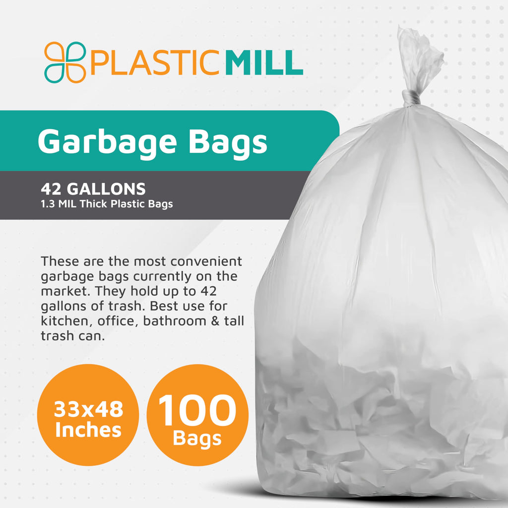 42-Gallon 3 Mil Clear 100-Count Contractor Bags N163