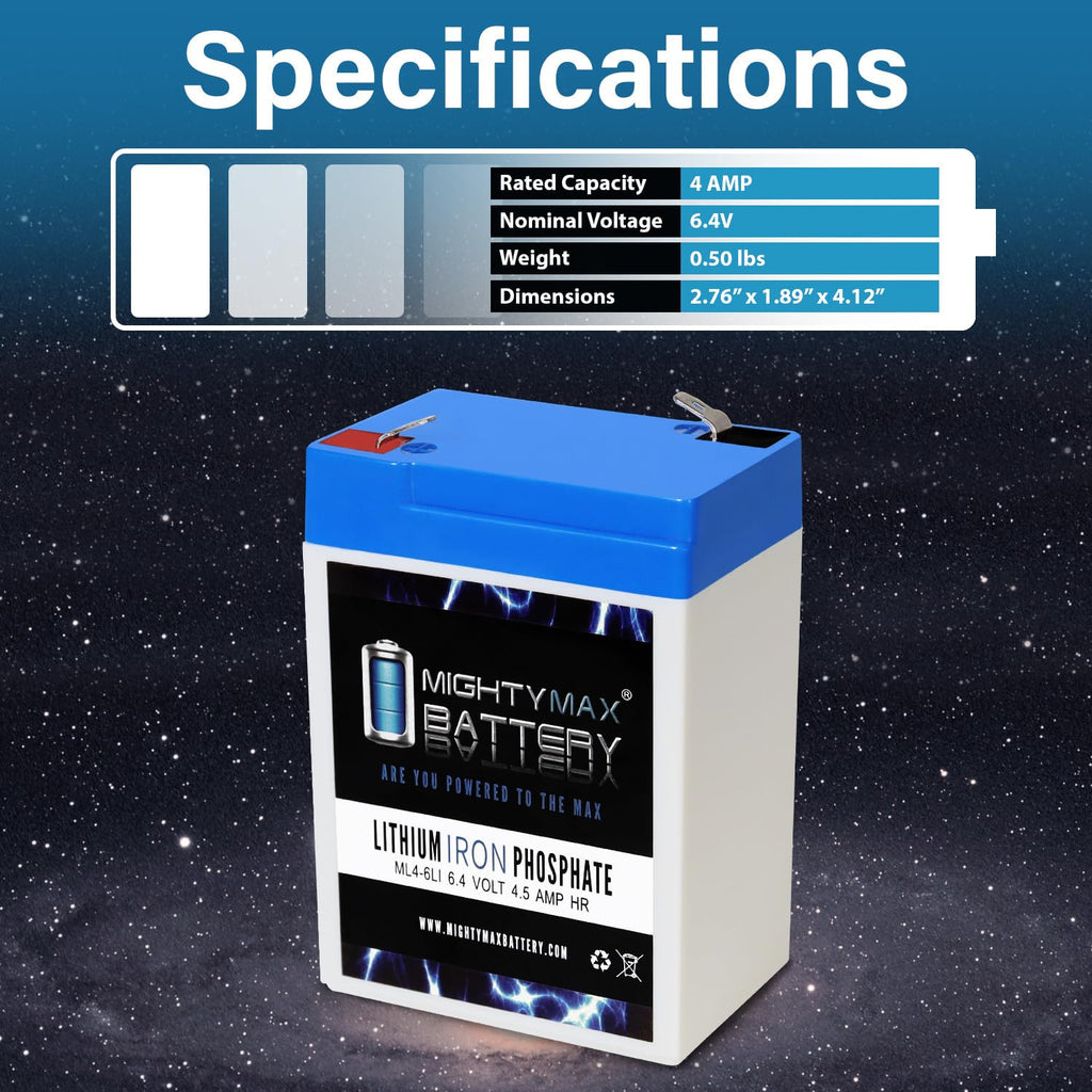 6V 4.5AH Lithium Replacement Battery H716351