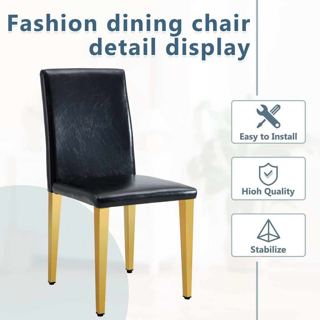 Black PU Leather Dining Chairs Set of 6 X79945
