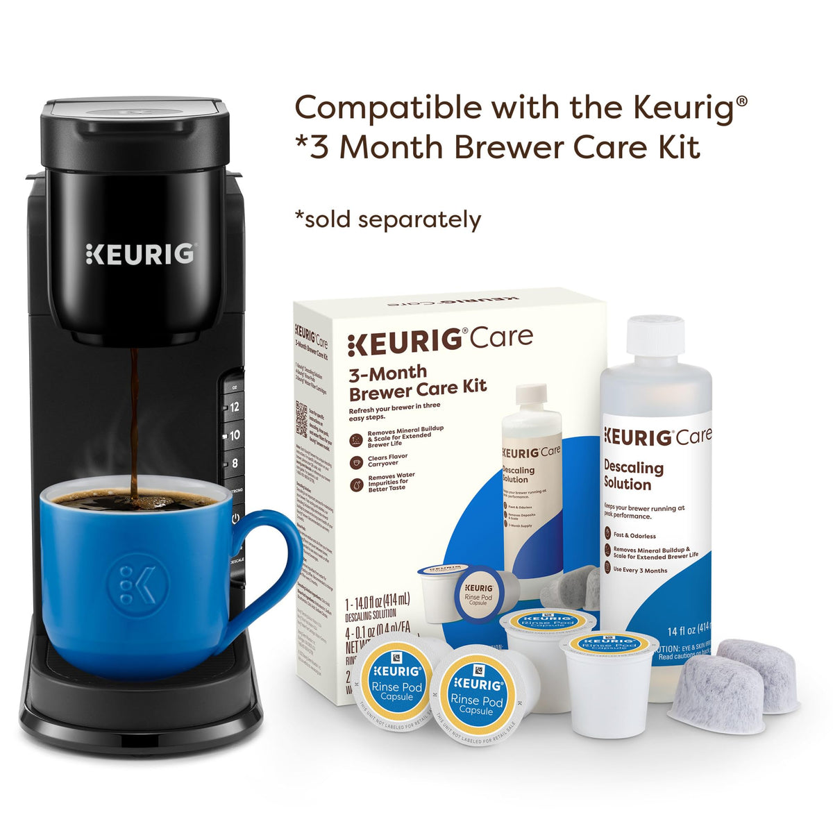 Single Serve K-Cup Pod Coffee Maker, 3 Brew Sizes, Black O126900