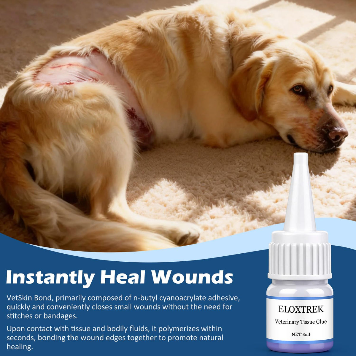3ml Veterinary Surgical Skin Glue with 15 Applicators B94149