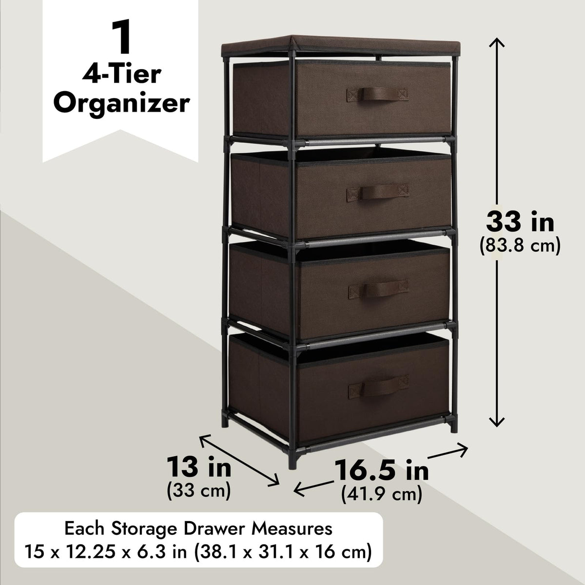 4 Tier Fabric Drawer Organizer M571