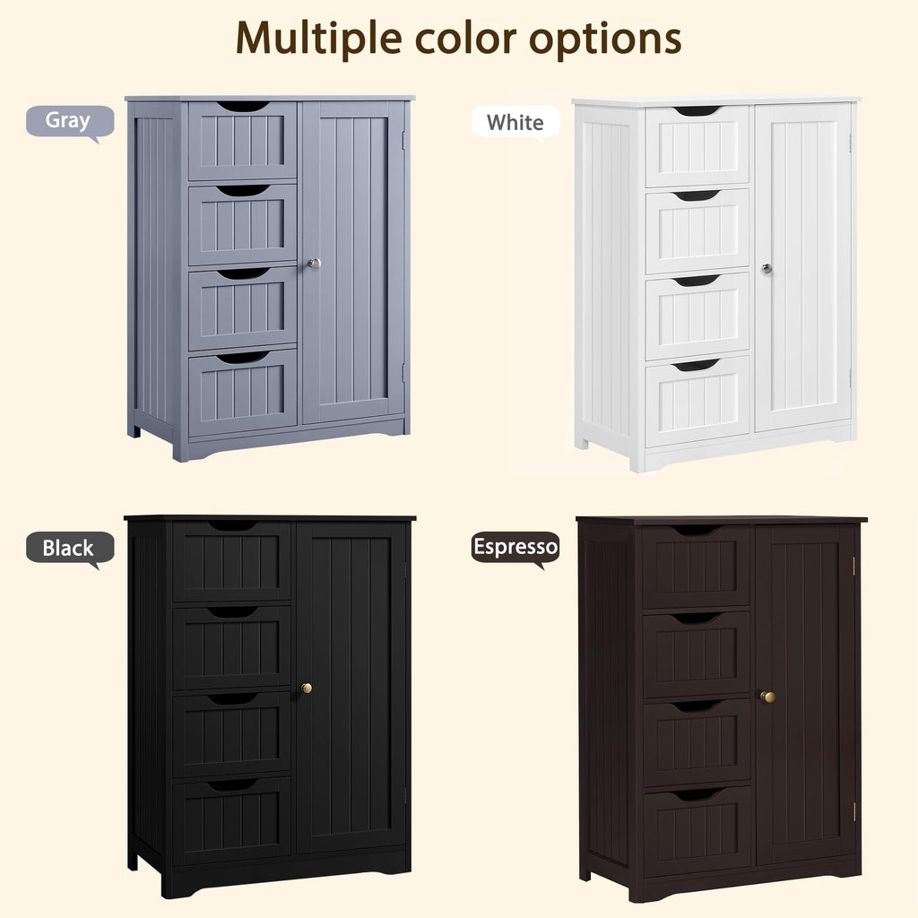 Espresso 4 Drawer Bathroom Storage Cabinet V88936