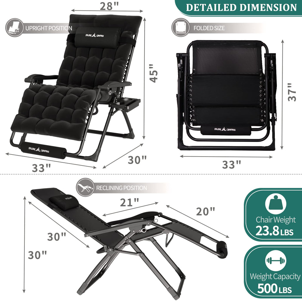 Oversized Zero Gravity Reclining Chair with Cushion E982