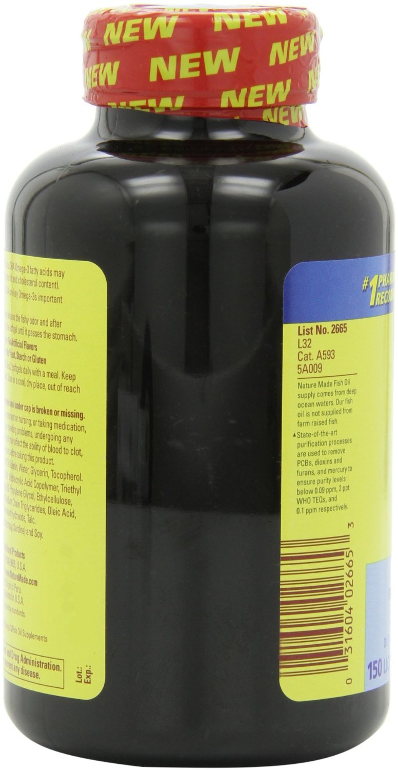 Fish Oil 1000 Mg 300 mg Omega-3 150 Liquid Softgels Pack of 3 B23607
