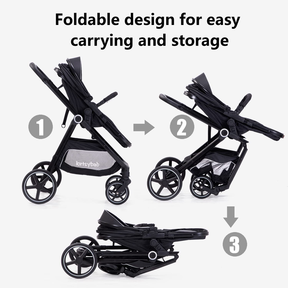 2-in-1 Folding Baby Stroller with Reversible Seat M841