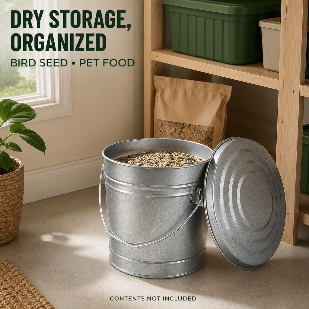 6 Gallon Galvanized Storage Can with Locking Lid E75981