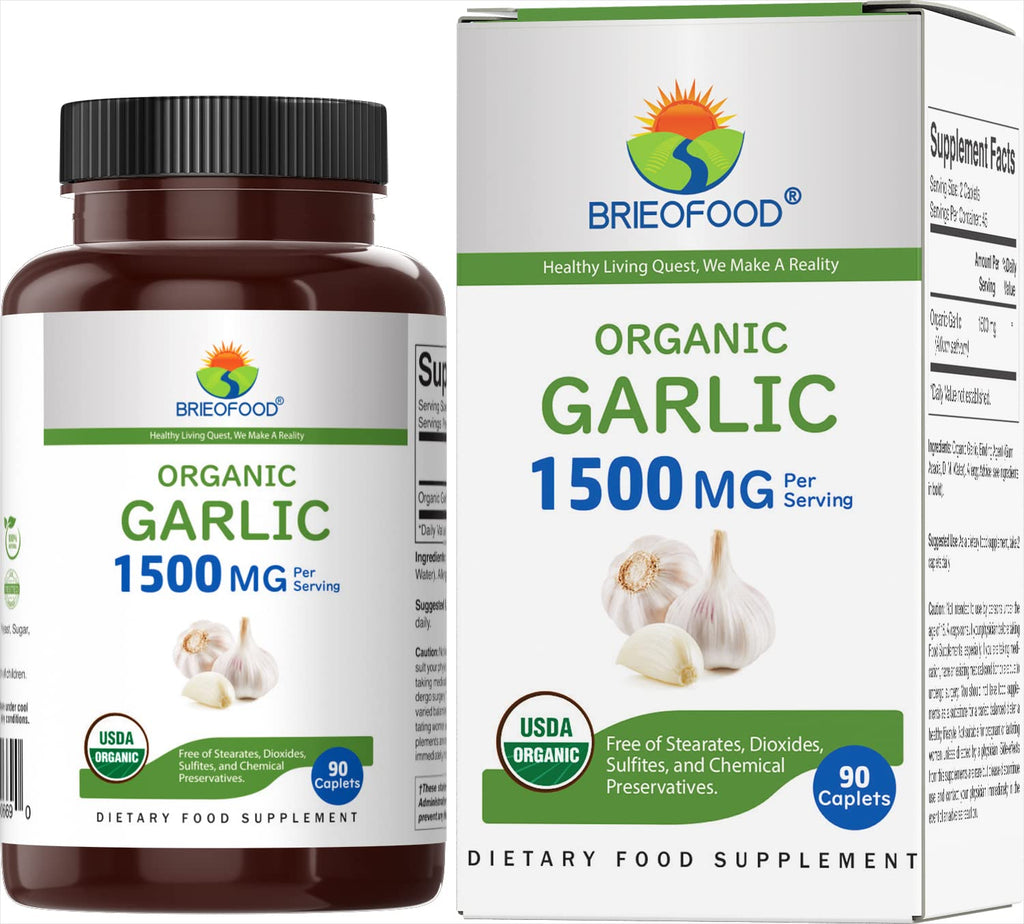 Organic Garlic 1500mg 90 Vegetarian Tablets A461