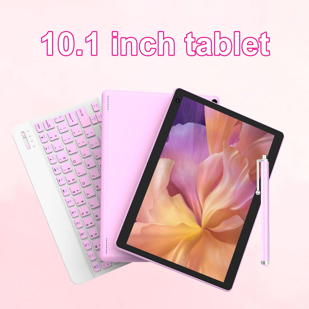Android 15 Tablet 10 inch, 2 in 1 Tablet with Keyboard Case Mouse Stylus, 8GB RAM 32GB ROM, Quad Core, 1280x800 HD Screen, 6000mAh S770