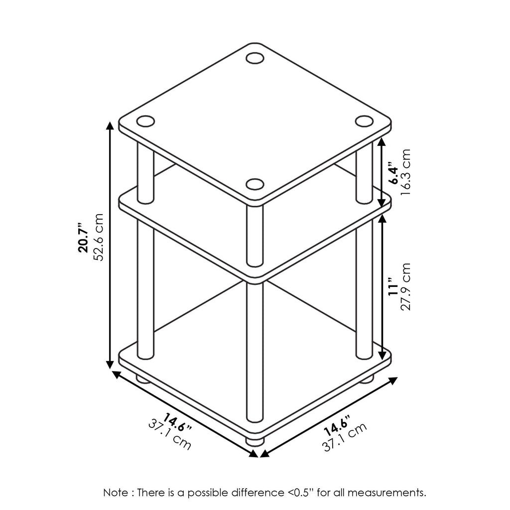 3-Tier Square Side Table F8612