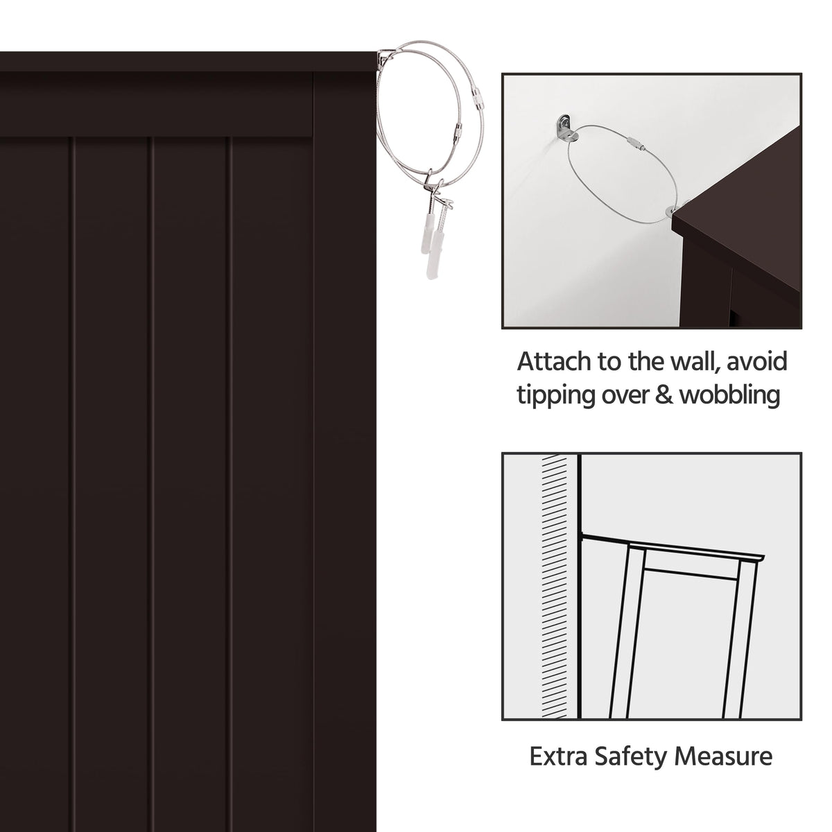 Espresso 4 Drawer Bathroom Storage Cabinet V88936