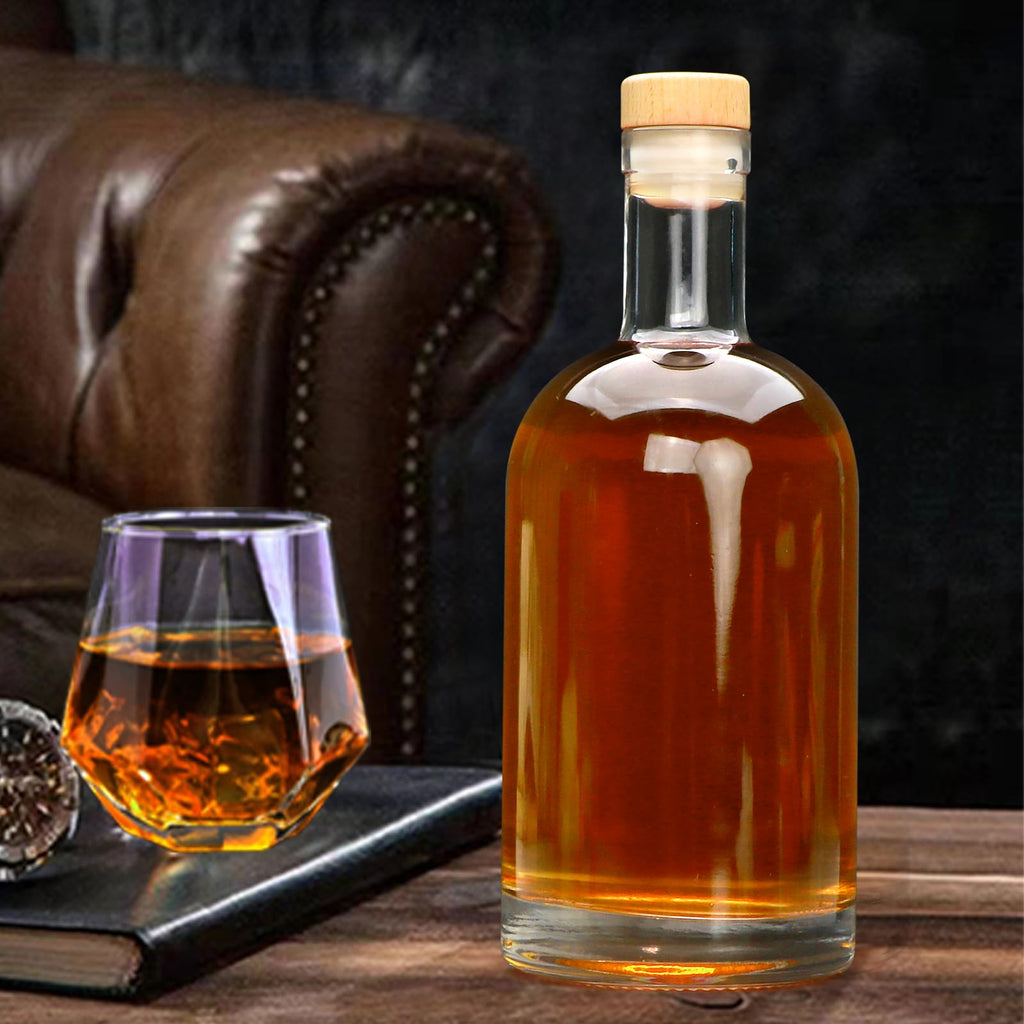 Clear Glass Bottles with T-Top Cork C36604